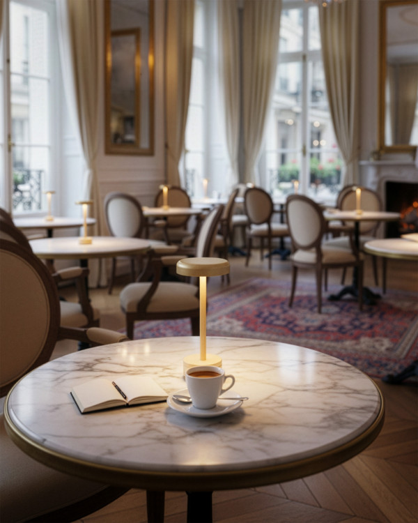 IENA – goud mat, oplaadbare tafellamp van Elle Decoration