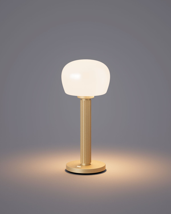 VENDOME – goud mat, oplaadbare tafellamp van Elle Decoration – afbeelding 2