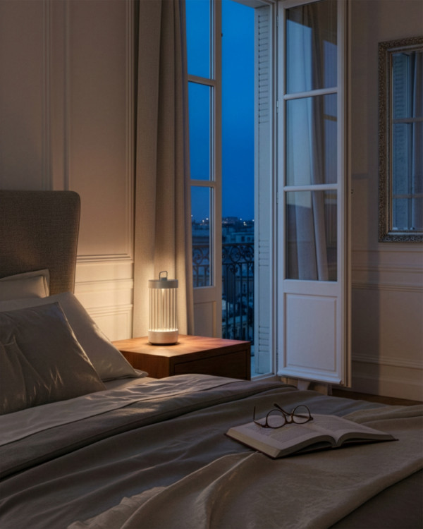 MARAIS – zilver mat, oplaadbare tafellamp van Elle Decoration