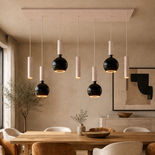 Locarno 7 lichts, plafondplaat
