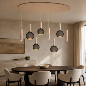 Locarno 8 lichts, plafondplaat