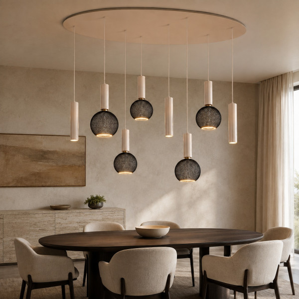 Locarno 8 lichts, plafondplaat