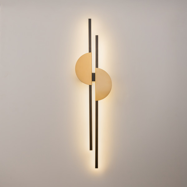 Wandlamp Skyline zwart zijaanzicht van Maytoni - OANN