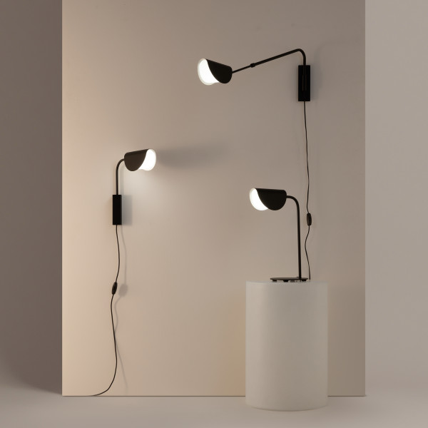 Wandlamp Mollis zwart zijaanzicht van Maytoni - OANN