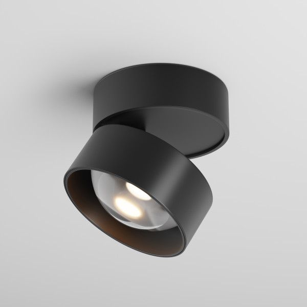 Plafondlamp Lens zwart van Maytoni - OANN
