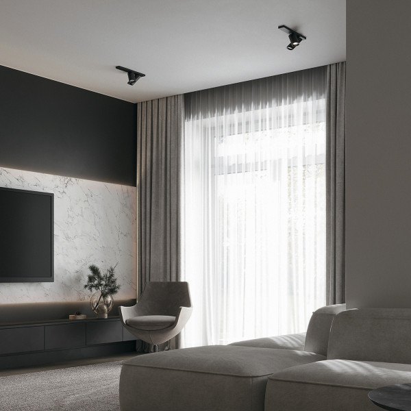 Plafondlamp Focus S zwart detail van Maytoni - OANN