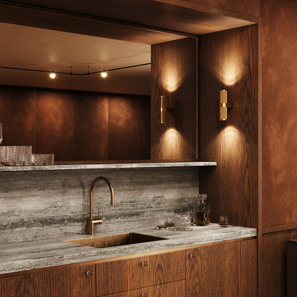 Wandlamp Focus Design goud mat detail van Maytoni - OANN