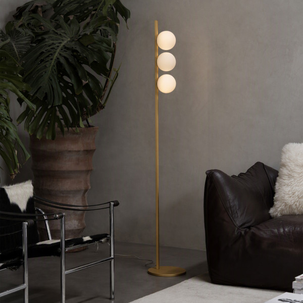 Vloerlamp BINOMIO messing van Ideal Lux sfeerbeeld - OANN