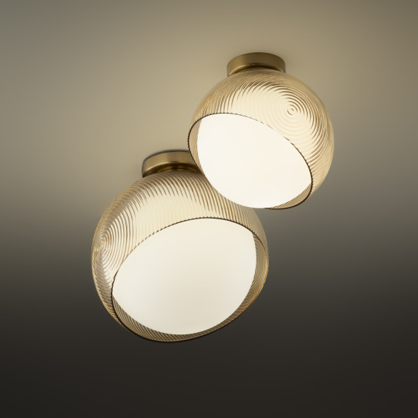 Plafondlamp BLOOM messing van Ideal Lux sfeerbeeld - OANN